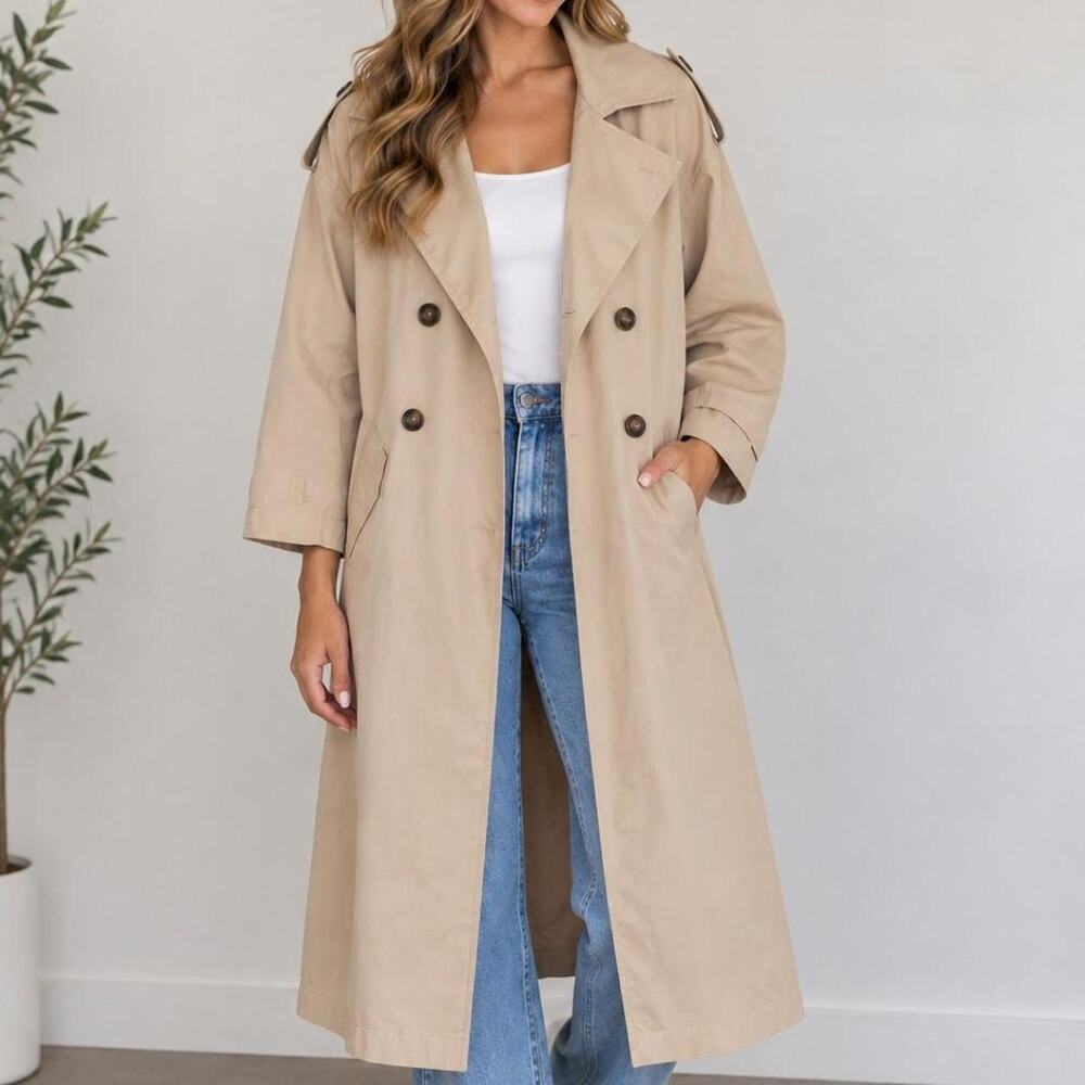 Stradivarius beige trench coat in